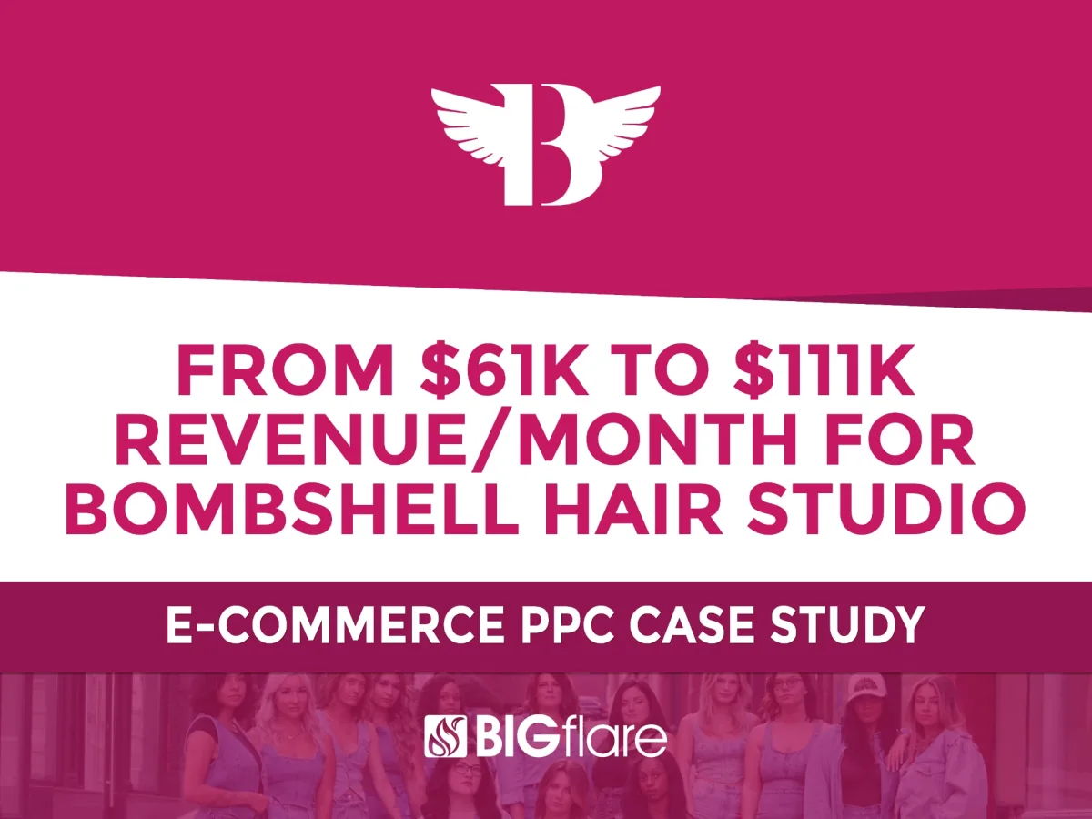 Bombshell Hair Studio Google Ads PPC case study: scaling ecommerce revenue from $61K to $111K per month